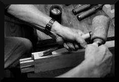 Toshio Odate cleaning a mortise. 